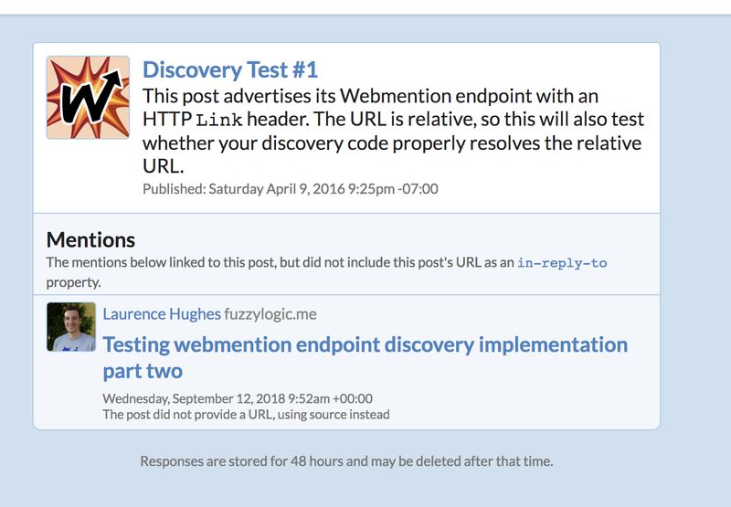 Screenshot of successful webmentions on webmention.rocks